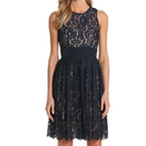 Eliza J Women's Lace Dress With Pleated Skirt